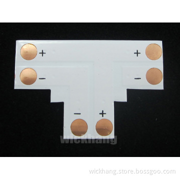 10mm 2pin T Cross Type Easy Connector PCB Adapter for 5050 Single Color LED Strip Light